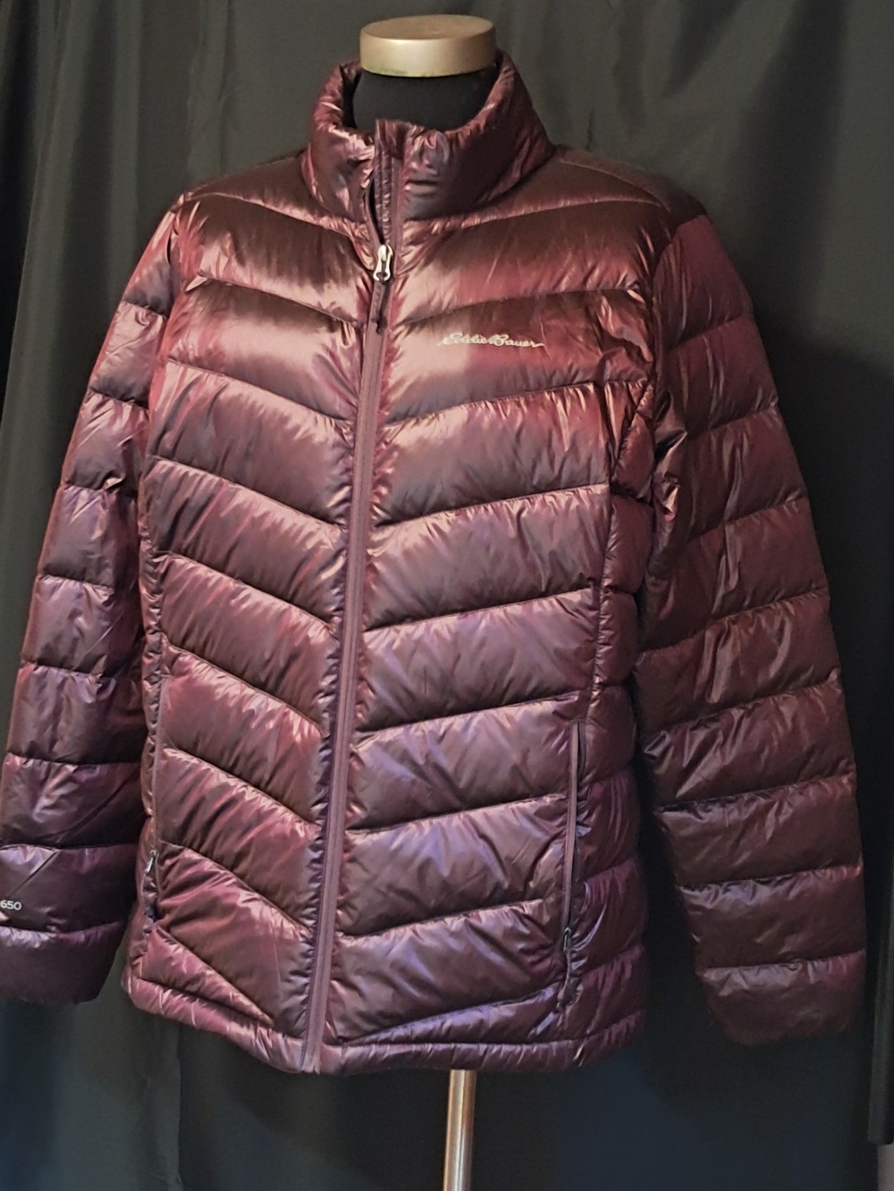 Eddie Bauer Women's Shiny Plum Packable Down Puffer Jacket